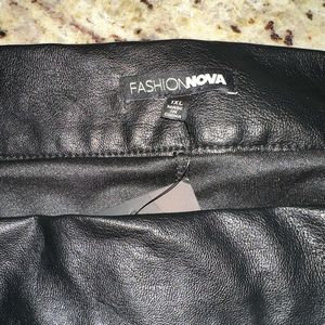 FashionNova leather mini skirt